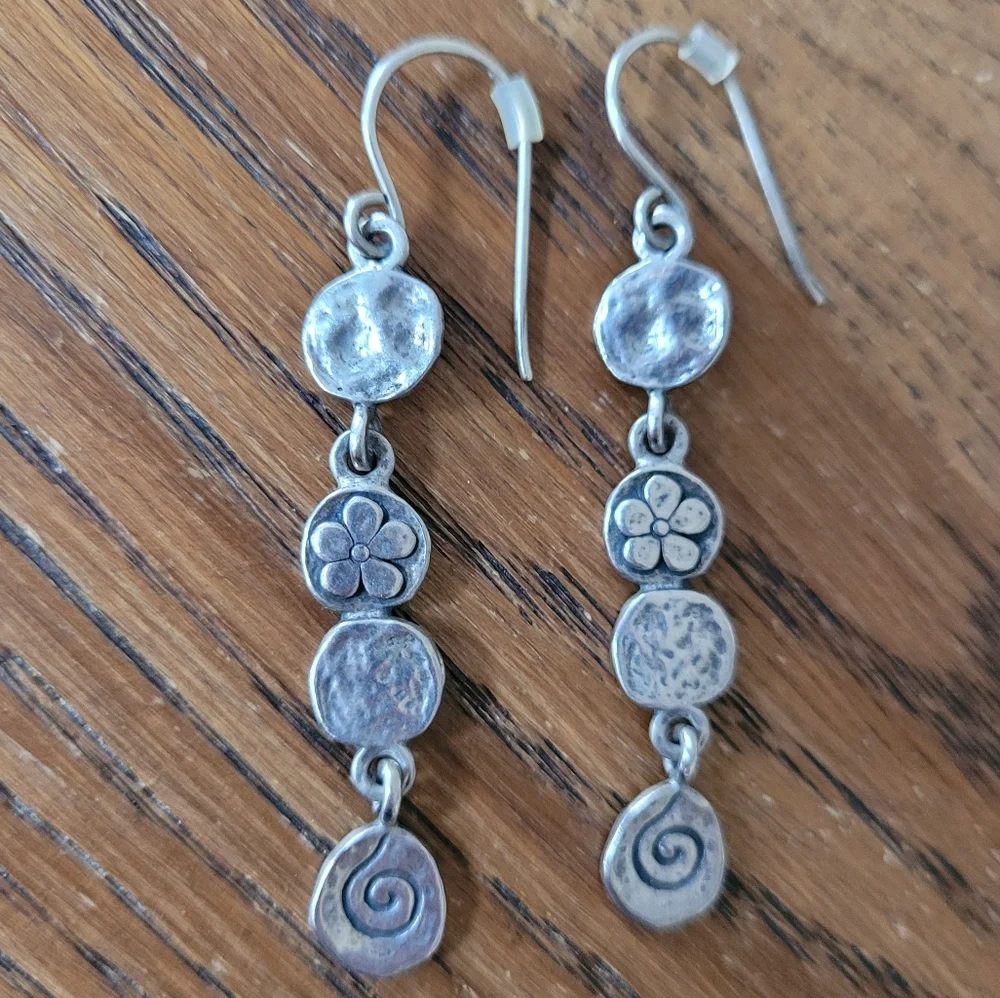 Silpada Silver Drop Charm Earrings - Picture 4 of 6